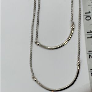 Silver toned costume necklace